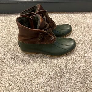 Sperry Top Sider Duck Boots Womens 7.5 Saltwater Waterproof Brown Ankle STS90998